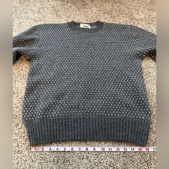 Vintage JC Penney The Fox wool blend gray/white crewneck sweater, men's size M - Picture 8 of 10